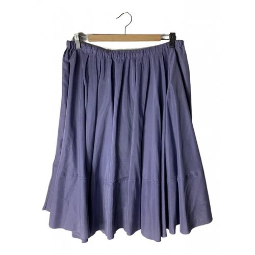 Pre-owned Prada Silk Mini Skirt In Blue