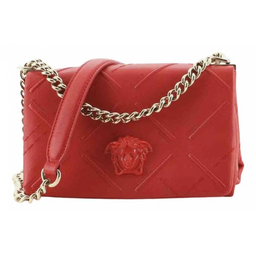 Pre-owned Versace Leather Crossbody Bag In Red