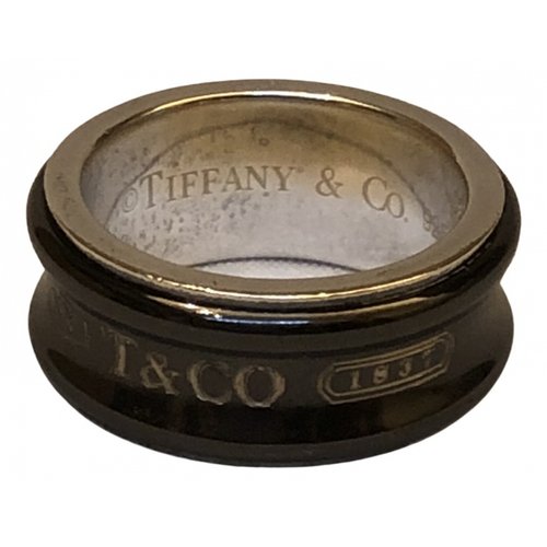 Pre-owned Tiffany & Co Tiffany 1837 Silver Ring In Black