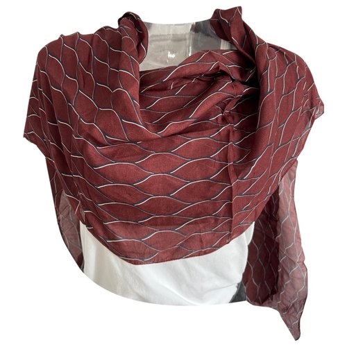 Pre-owned Kenzo Silk Stole In Burgundy