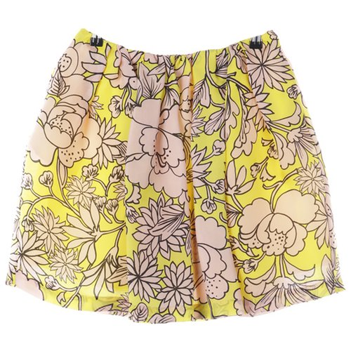 Pre-owned Msgm Silk Skirt In Multicolour