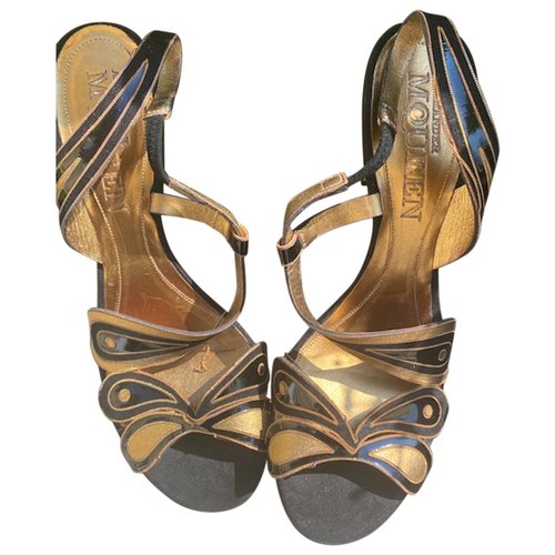 Pre-owned Alexander Mcqueen Leather Sandals In Gold