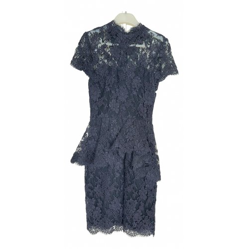 Pre-owned Reem Acra Lace Mid-length Dress In Blue