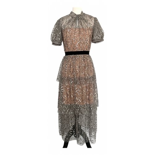 Pre-owned Self-portrait Mid-length Dress In Silver