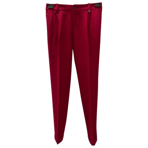 Pre-owned Gucci Wool Straight Pants In Red