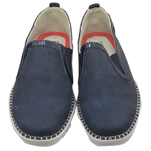 Pre-owned Callaghan Leather Flats In Blue