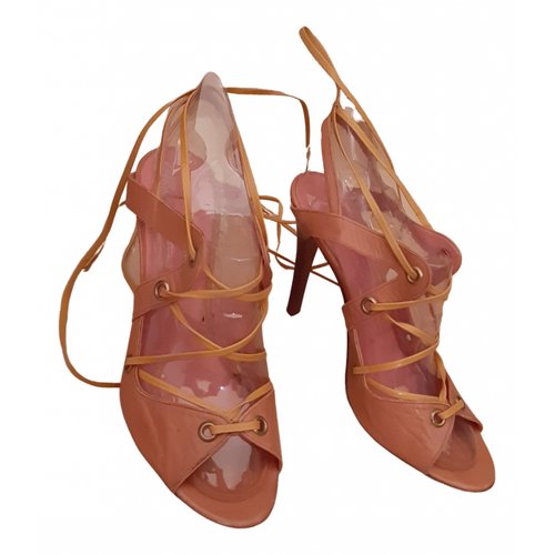 Pre-owned Blumarine Leather Sandals In Camel