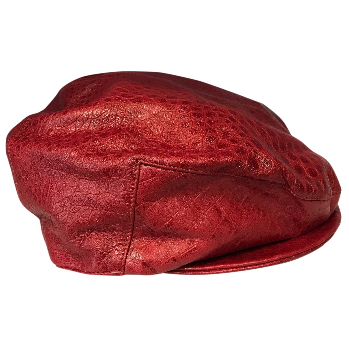 Pre-owned Dior Leather Cap In Red 