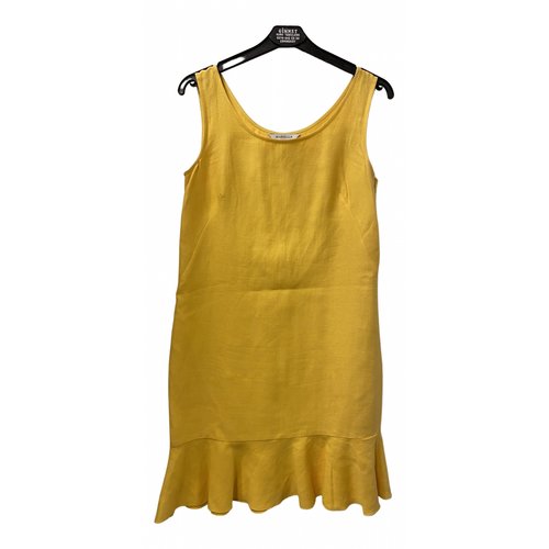 Pre-owned Marella Linen Mid-length Dress In Yellow