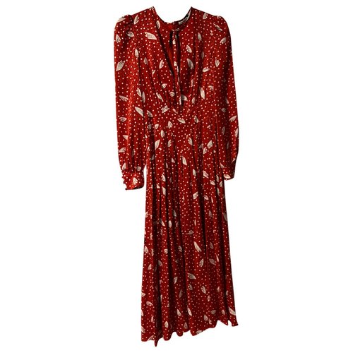 Pre-owned Alessandra Rich Silk Mid-length Dress In Red