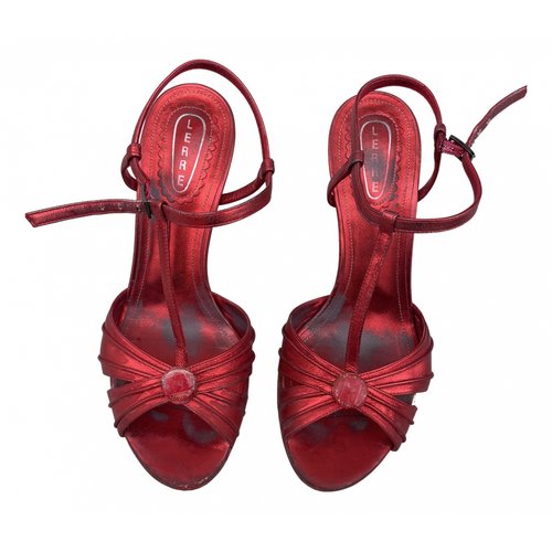 Pre-owned Lerre Leather Sandals In Red
