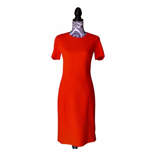 Pre-owned Jil Sander Wool Mid-length Dress In Orange