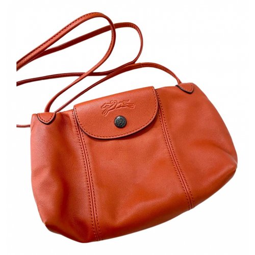 Pre-owned Longchamp Leather Crossbody Bag In Orange
