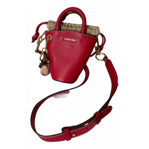 Pre-owned See By Chloé Leather Crossbody Bag In Red