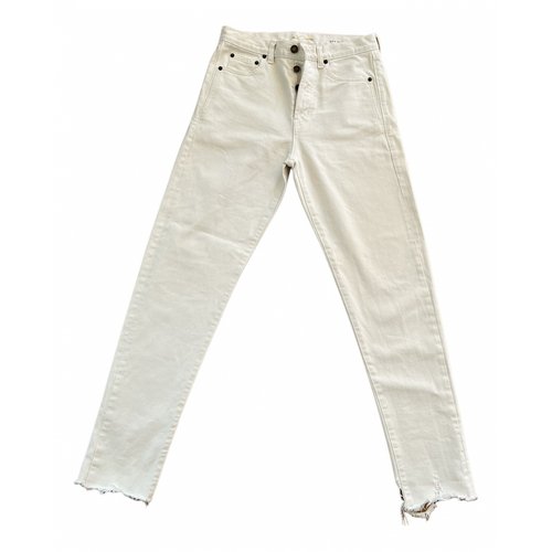 Pre-owned Saint Laurent Straight Jeans In Beige
