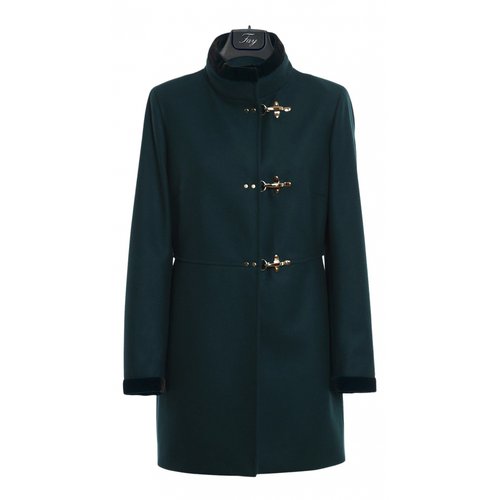 Pre-owned Fay Wool Coat In Green