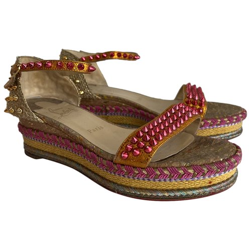 Pre-owned Christian Louboutin Leather Espadrilles In Multicolour