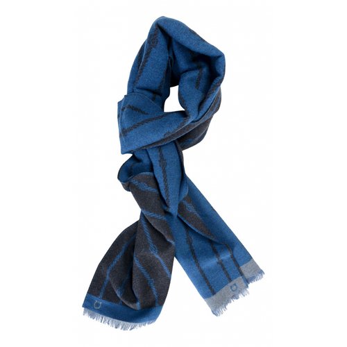 Pre-owned Ferragamo Wool Scarf & Pocket Square In Blue