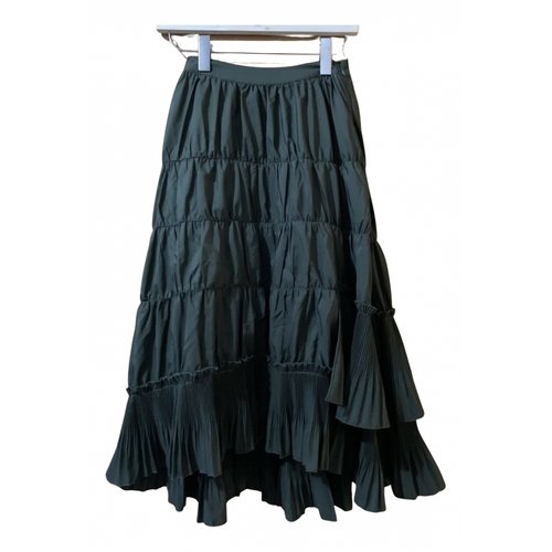Pre-owned Initial Mid-length Skirt In Green