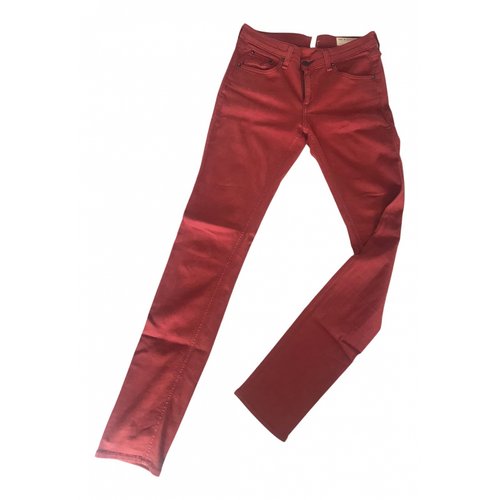 Pre-owned Rag & Bone Straight Jeans In Red