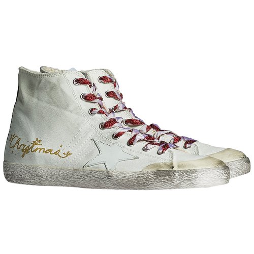 Pre-owned Golden Goose Francy Cloth Trainers In White
