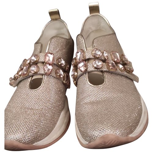 Pre-owned Fracomina Glitter Trainers In Gold