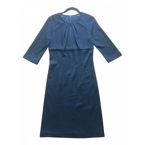 Pre-owned Gio' Guerreri Wool Mid-length Dress In Navy