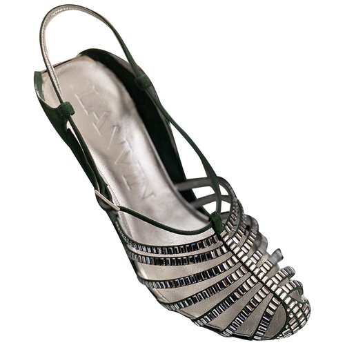 Pre-owned Lanvin Leather Sandals In Green
