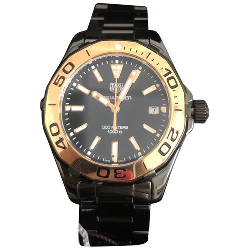 Pre-owned Tag Heuer Aquaracer Ceramic Watch In Black