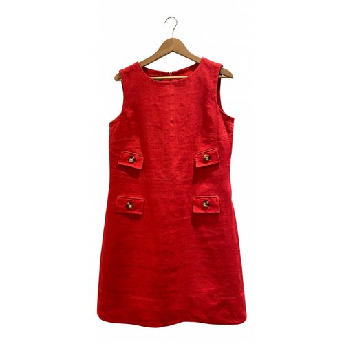 Pre-owned Hobbs Linen Mid-length Dress In Red