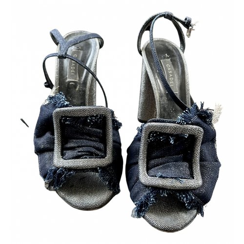 Pre-owned Casadei Cloth Sandals In Blue