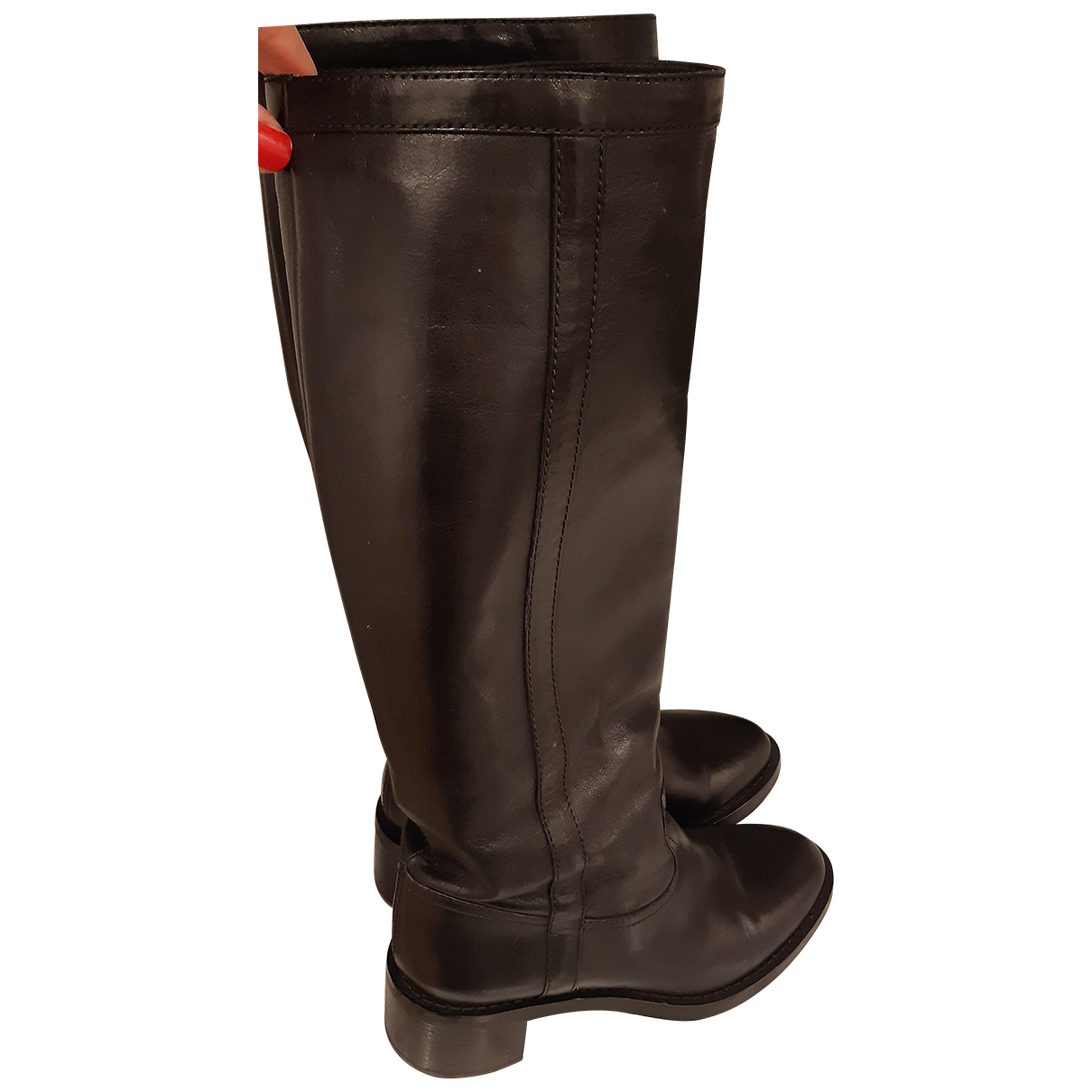 Pre-owned Celine Folco Leather Riding 