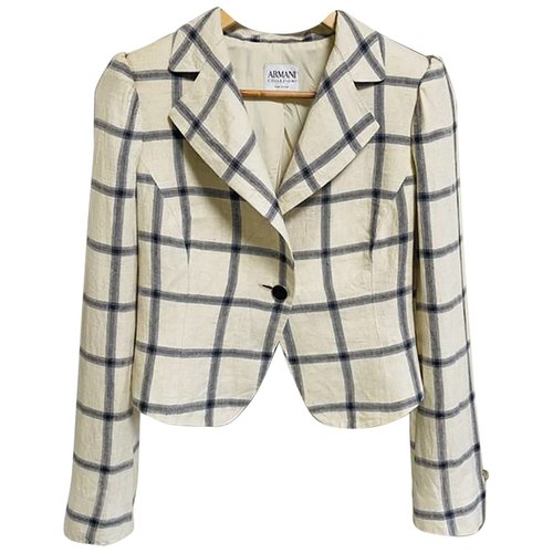 Pre-owned Armani Collezioni Linen Jacket In Beige
