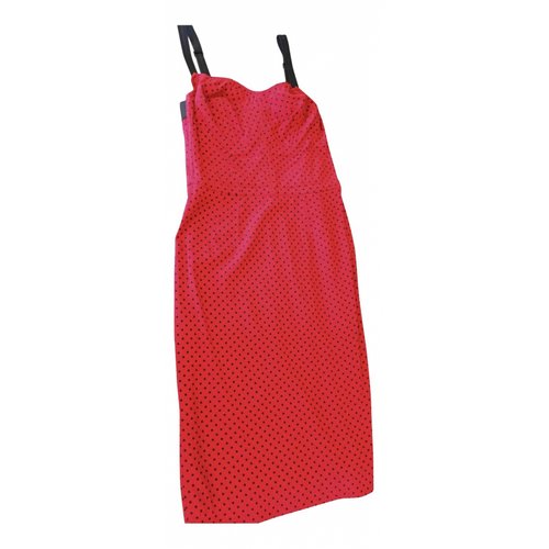 Pre-owned Dolce & Gabbana Silk Mid-length Dress In Red
