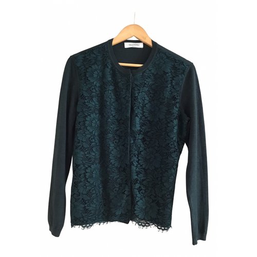 Pre-owned Valentino Silk Cardigan In Green