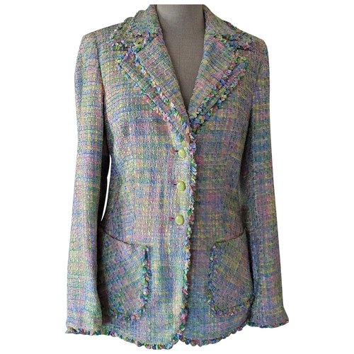 Pre-owned Escada Tweed Blazer In Multicolour