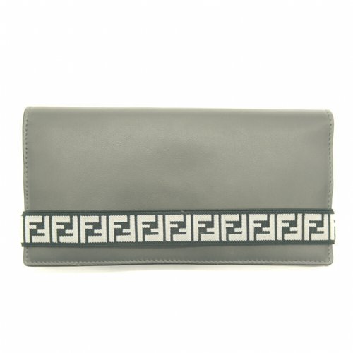 Pre-owned Fendi Leather Wallet In Grey
