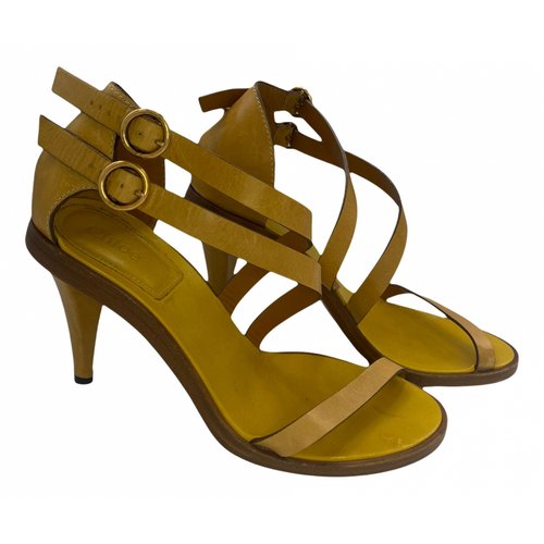 Pre-owned Chloé Leather Sandals In Yellow