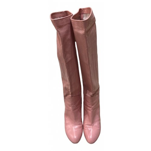 Pre-owned Sergio Rossi Leather Boots In Pink