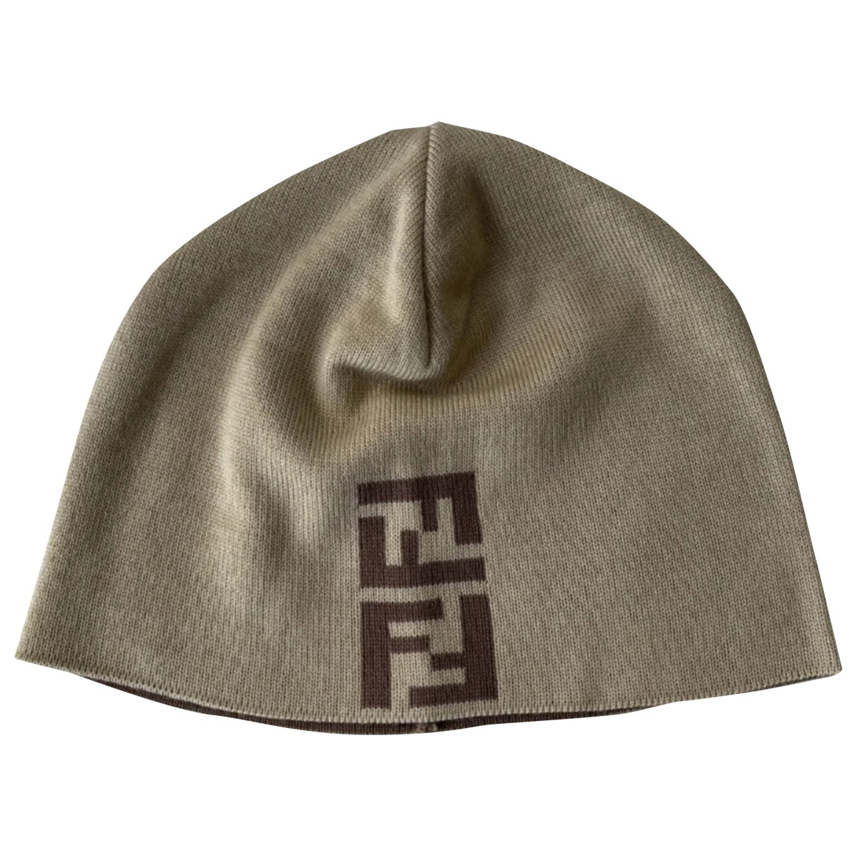 Pre-owned Fendi Wool Beanie In Beige 