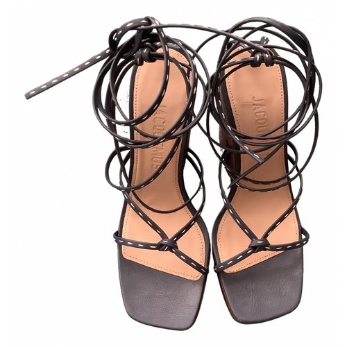 Pre-owned Jacquemus Pilotis Leather Sandal In Brown
