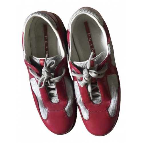 Pre-owned Prada Trainers In Red
