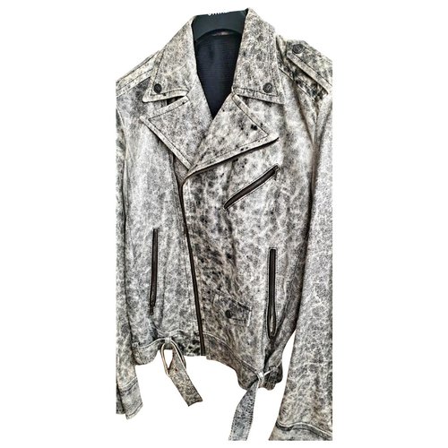 Pre-owned John Galliano Leather Jacket In Grey