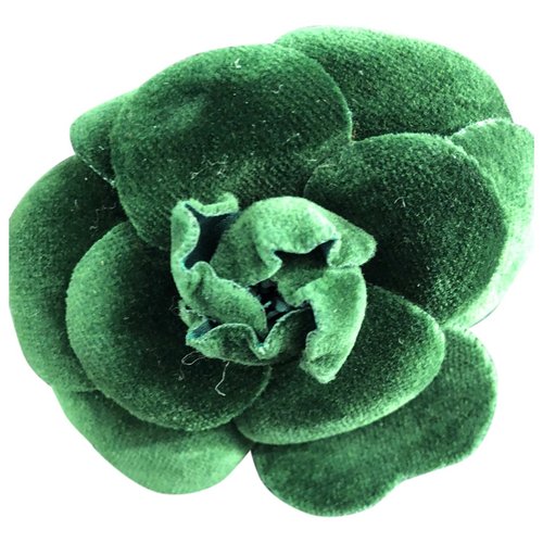 Pre-owned Chanel Camélia Hair Accessory In Green
