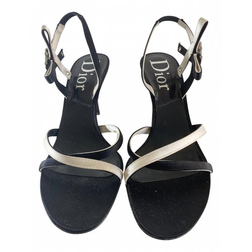 Pre-owned Dior Cloth Sandals In Black