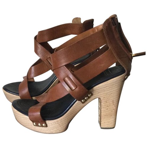 Pre-owned Givenchy Leather Sandal In Brown