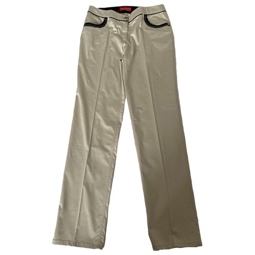 Pre-owned Krizia Straight Pants In Beige