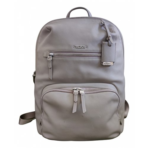 Pre-owned Tumi Leather Backpack In Grey