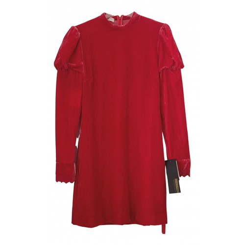 Pre-owned Philosophy Di Lorenzo Serafini Velvet Mini Dress In Red