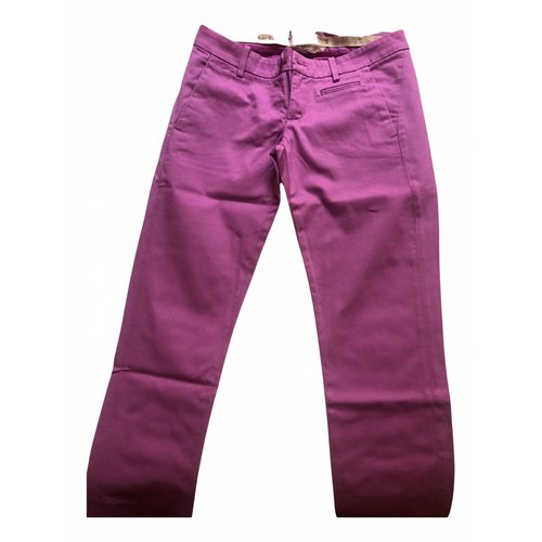 Pre-owned Dondup Straight Pants In Pink